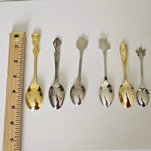 Vintage 1960s Souvenir Collectible Spoons Lot Of Six Westminster Abbey Countries - Picture 3 of 16